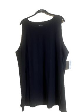Torrid Tank Top Sz 4XL Black Sleeveless Scoop Neck Cotton Blend Casual Wear